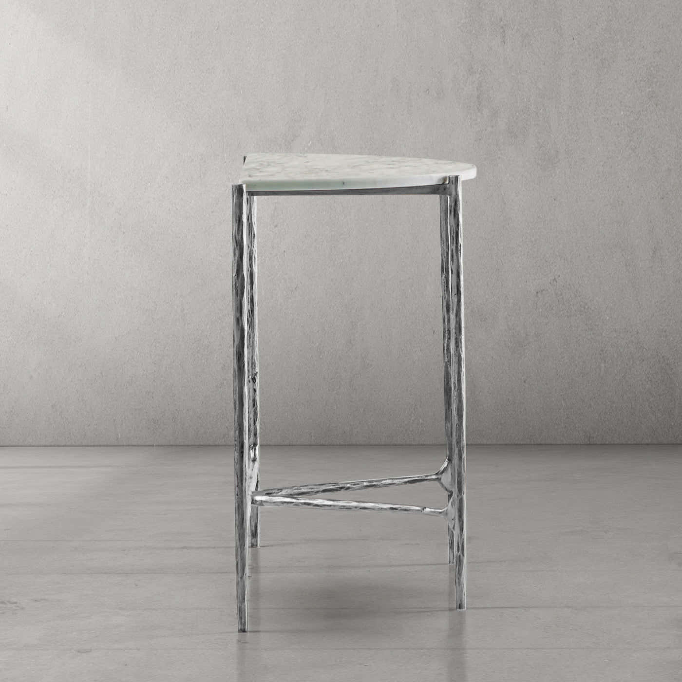 Hand-Forged Metal Semi-circle Console Table