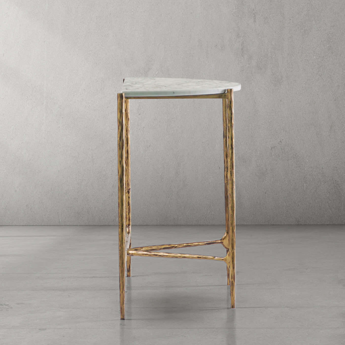 Hand-Forged Metal Semi-circle Console Table