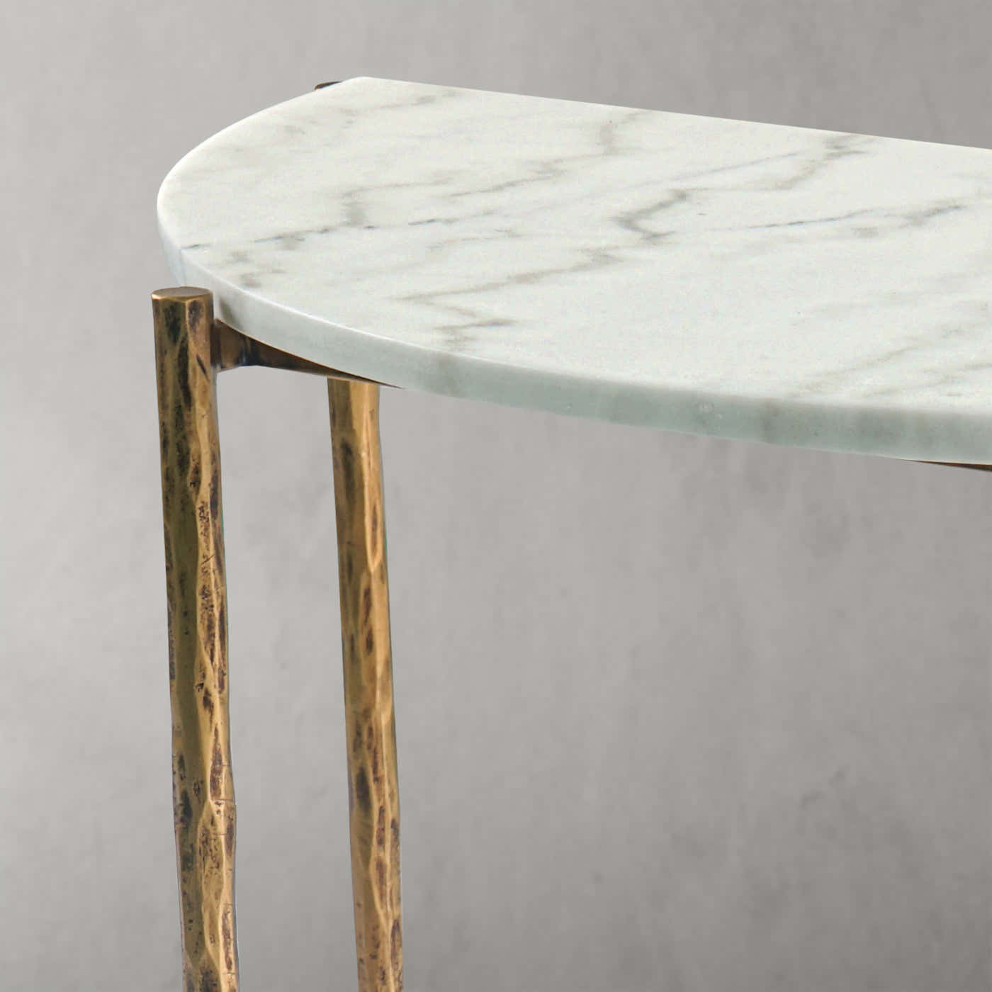 Hand-Forged Metal Semi-circle Console Table