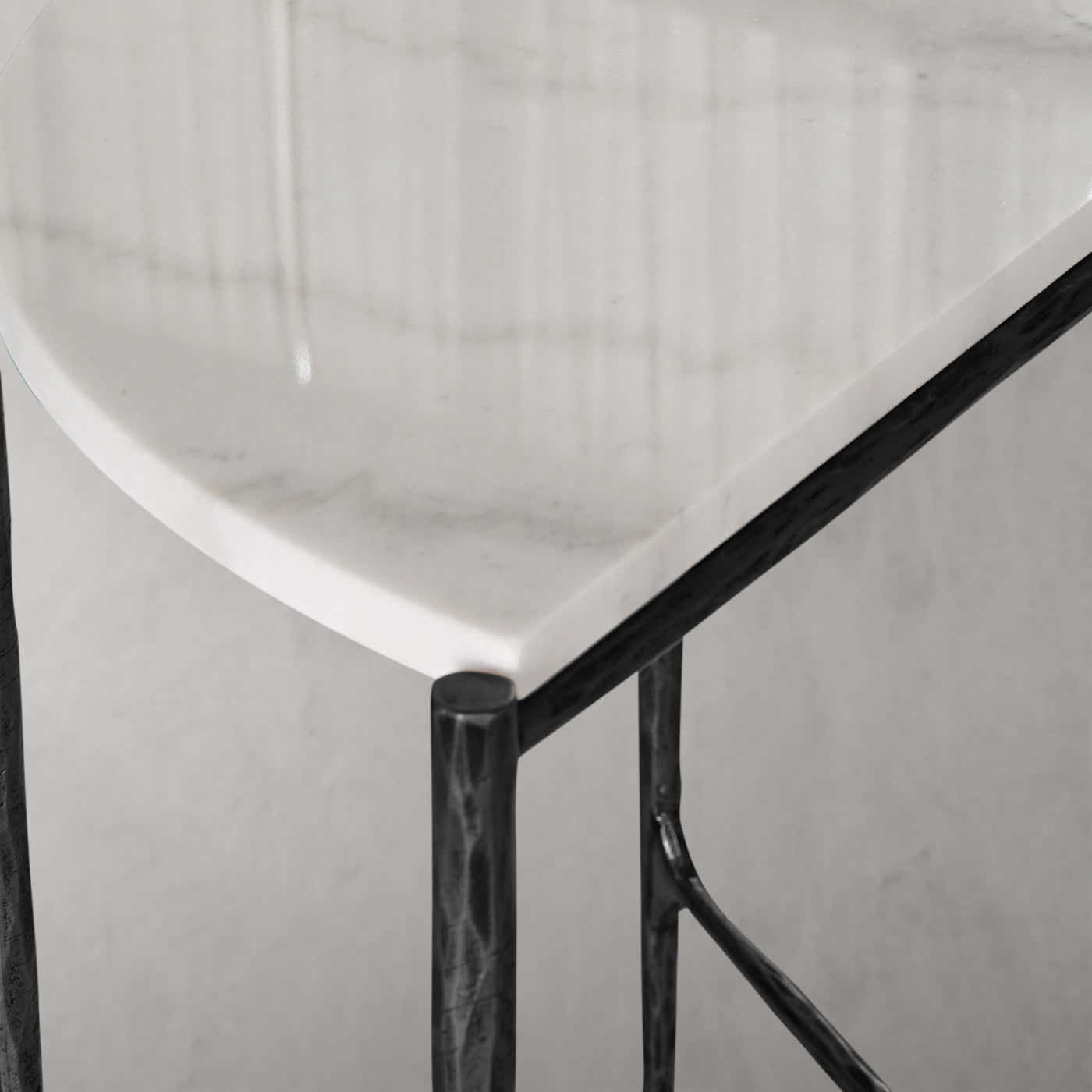 Hand-Forged Metal Semi-circle Console Table