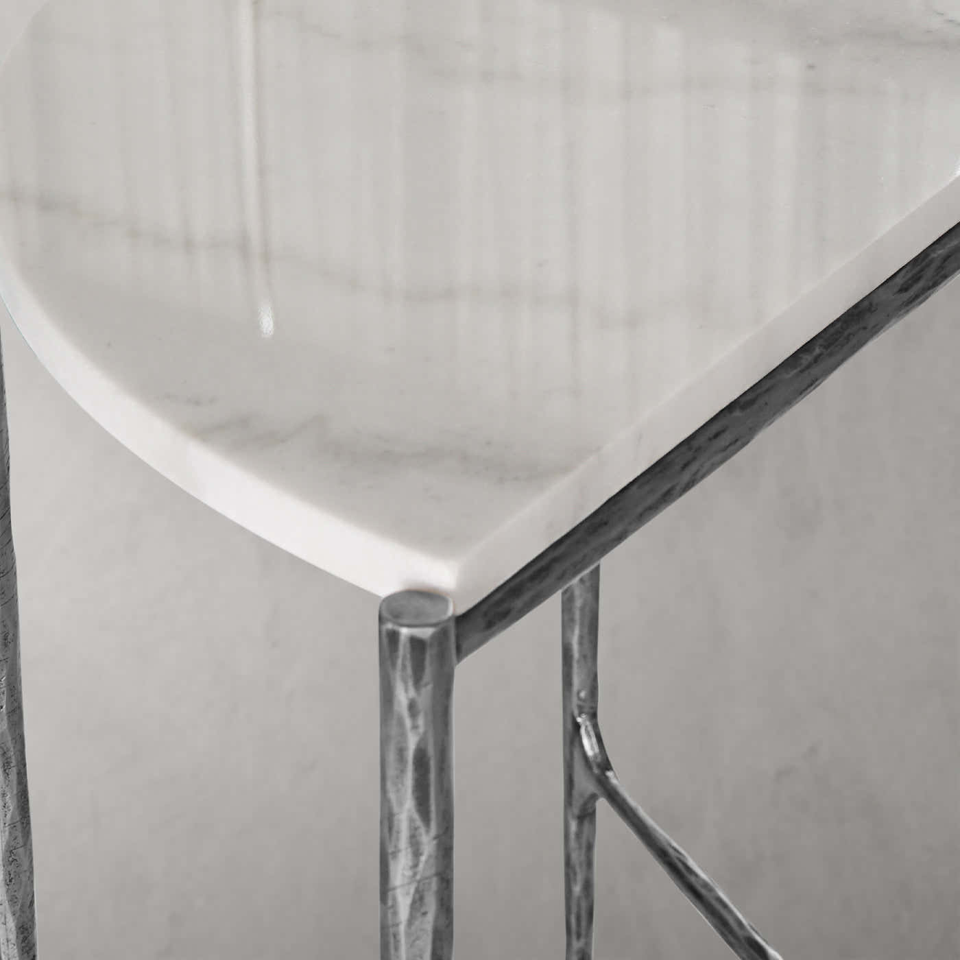 Hand-Forged Metal Semi-circle Console Table