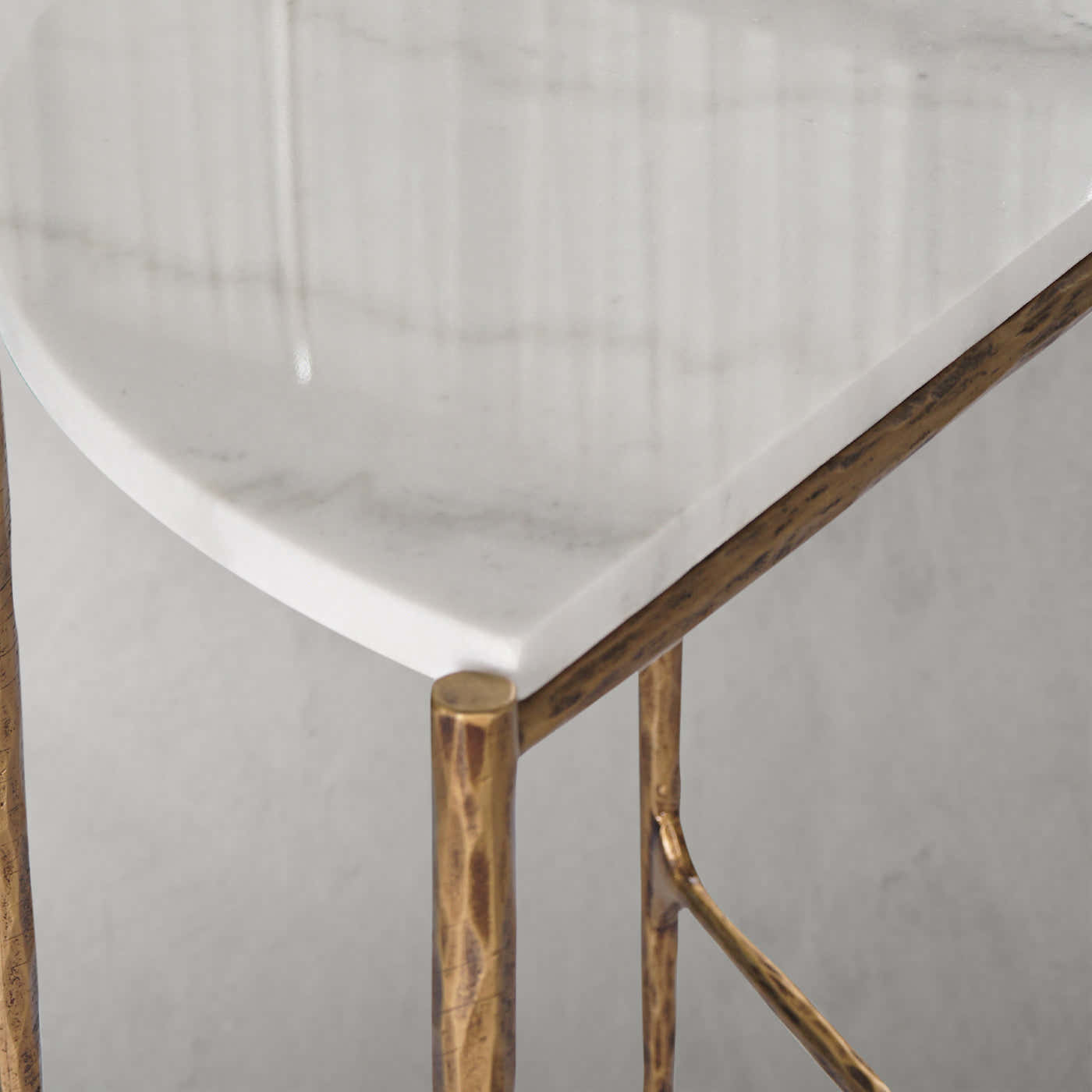 Hand-Forged Metal Semi-circle Console Table