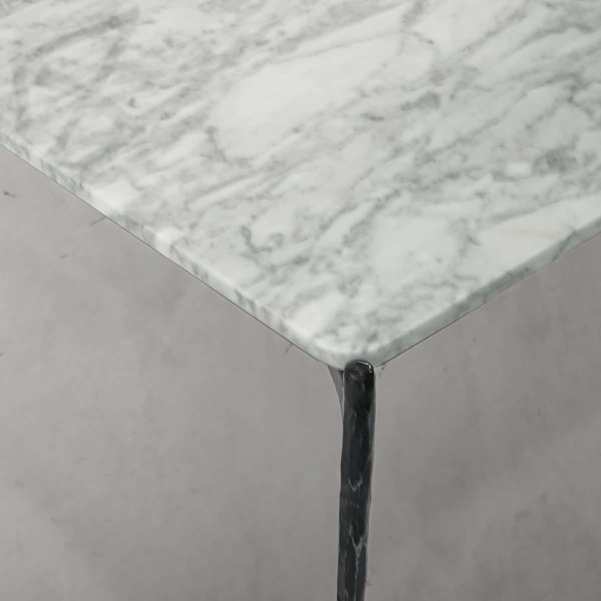 Hand-Forged Metal Rectangle Horn Marble Coffee Table 48"W