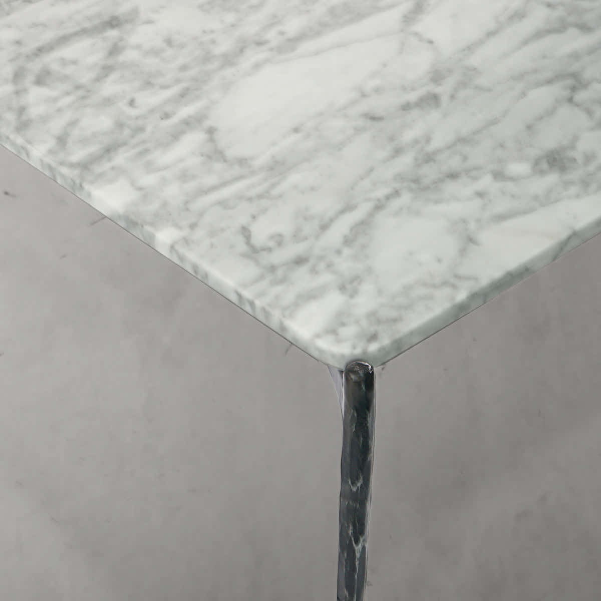 Hand-Forged Metal Rectangle Horn Marble Coffee Table 48"W