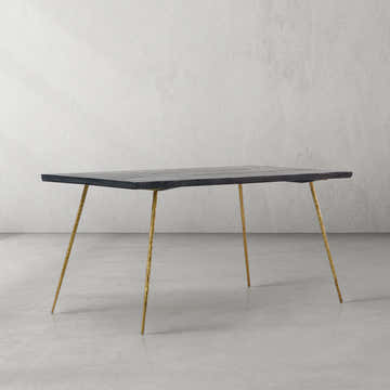 Hand-Forged Metal Vintage Style Metal Frame Dining Table