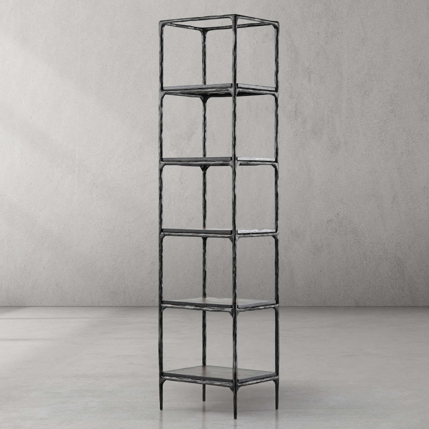 Hand-Forged Metal Wooden Shelving