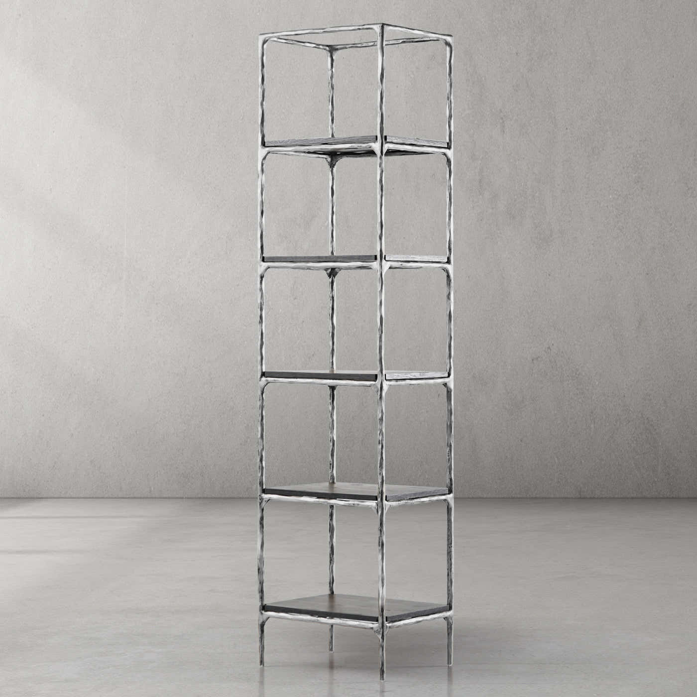 Hand-Forged Metal Wooden Shelving