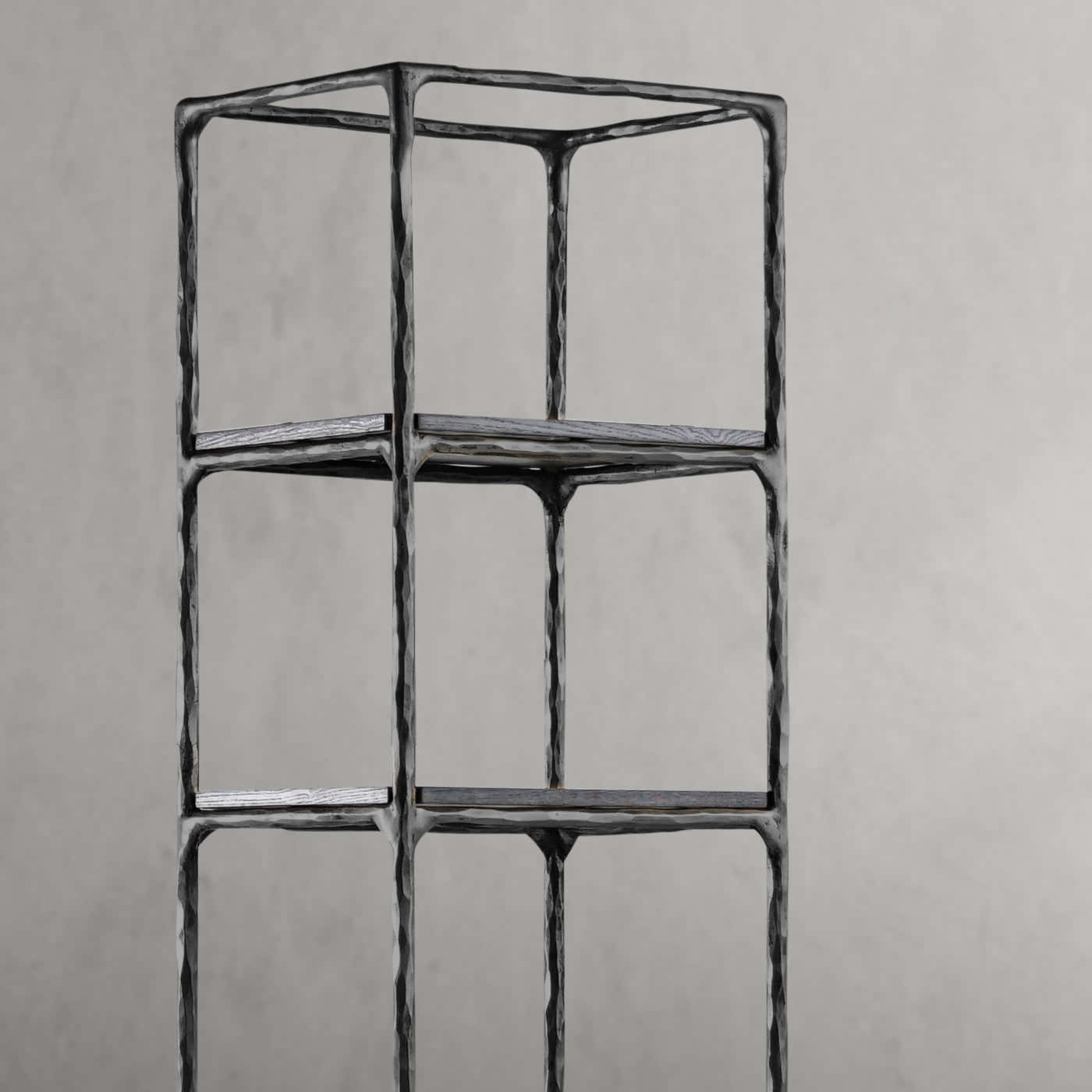 Hand-Forged Metal Wooden Shelving