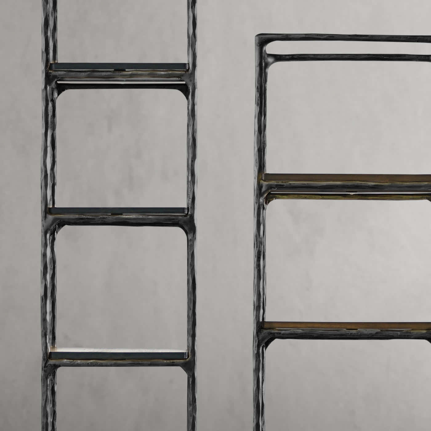 Hand-Forged Metal Wooden Shelving