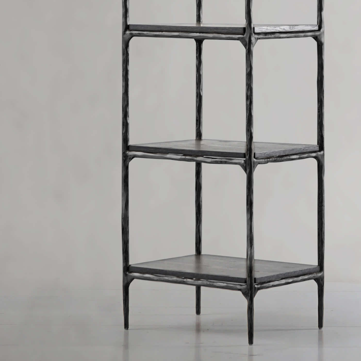 Hand-Forged Metal Wooden Shelving