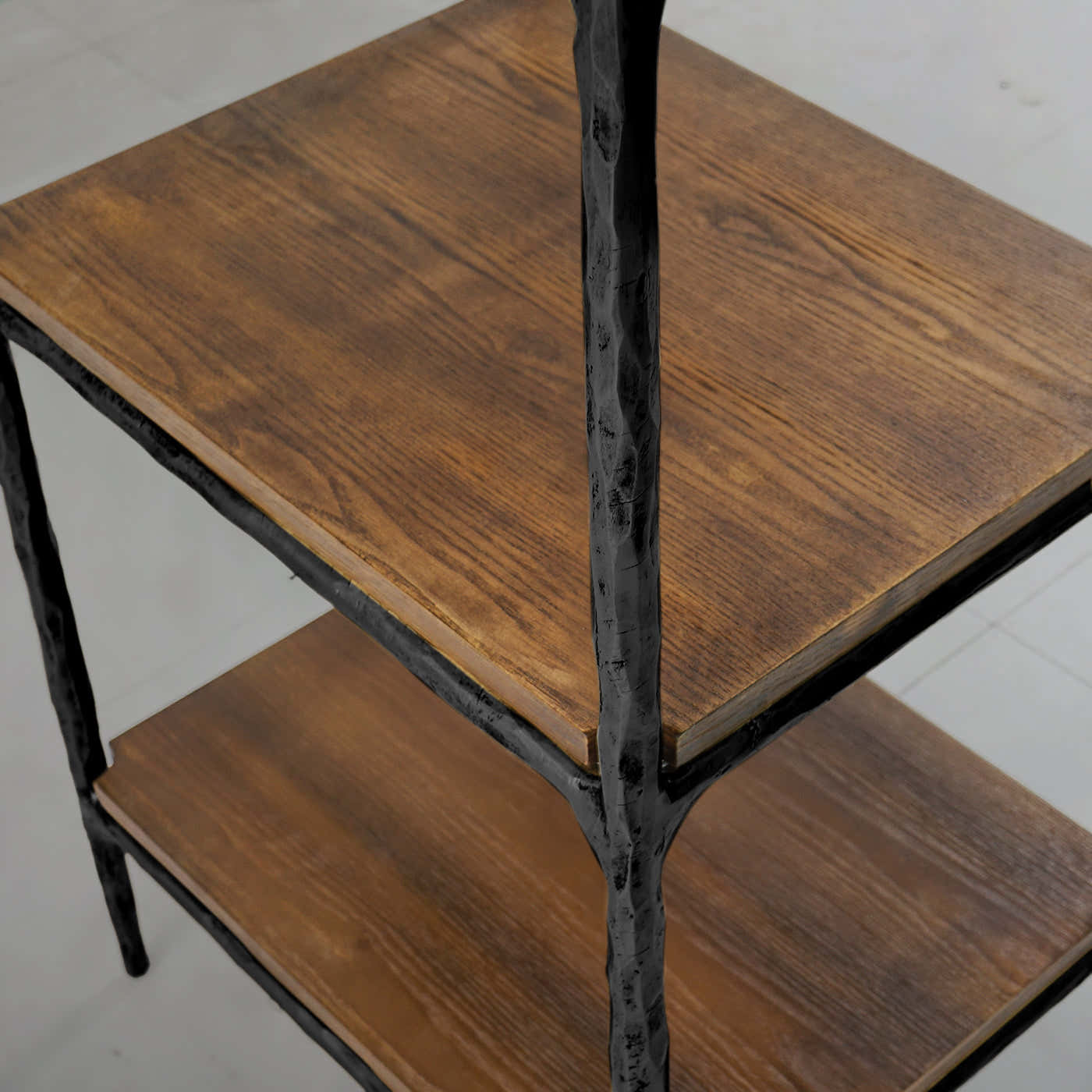 Hand-Forged Metal Wooden Shelving
