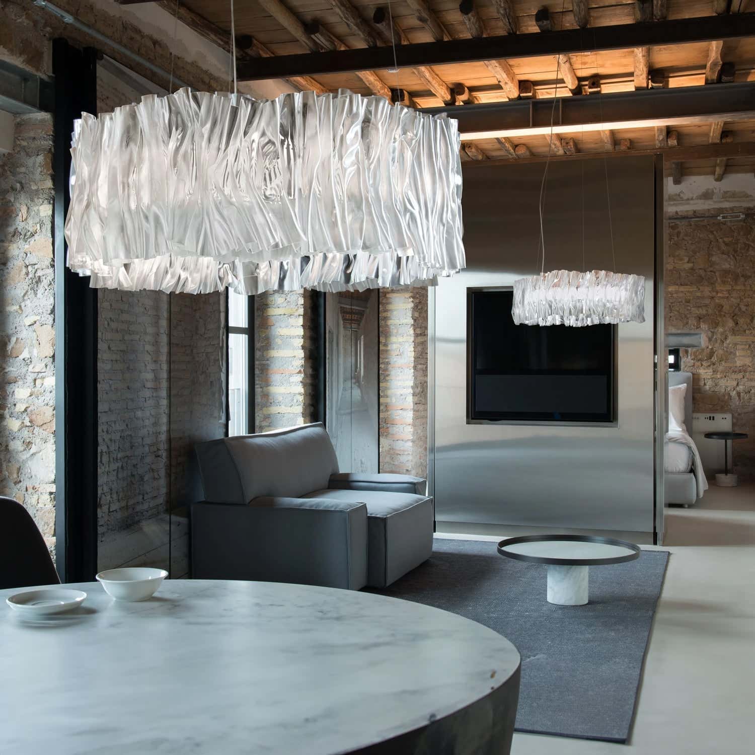 Accordéon Suspension Silver Pendant Light