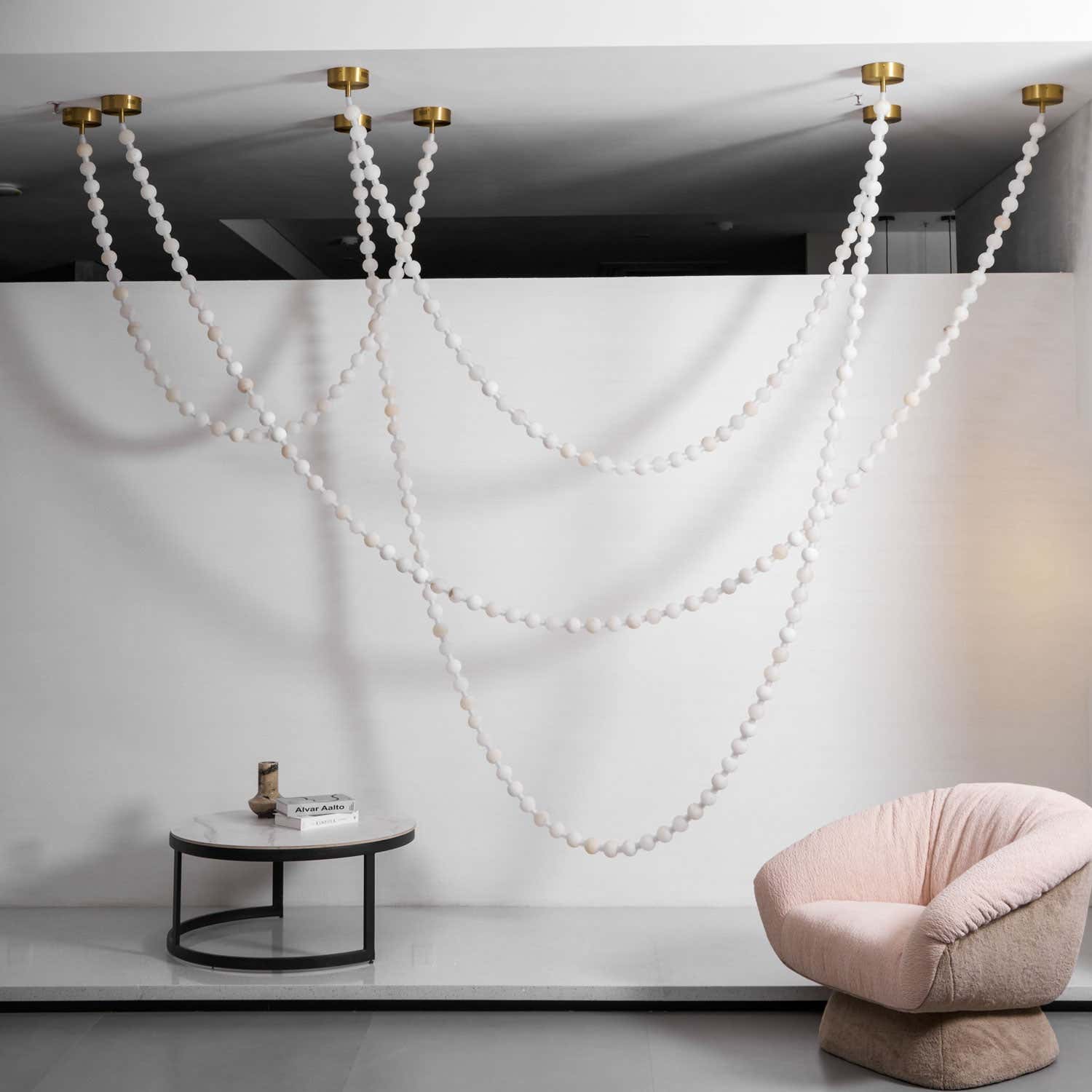 Alabaster Pearl Necklace Chandelier