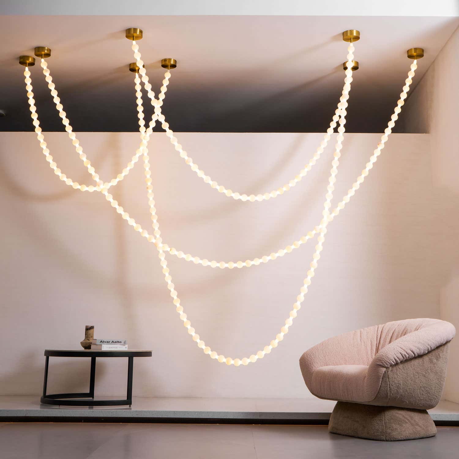Alabaster Pearl Necklace Chandelier