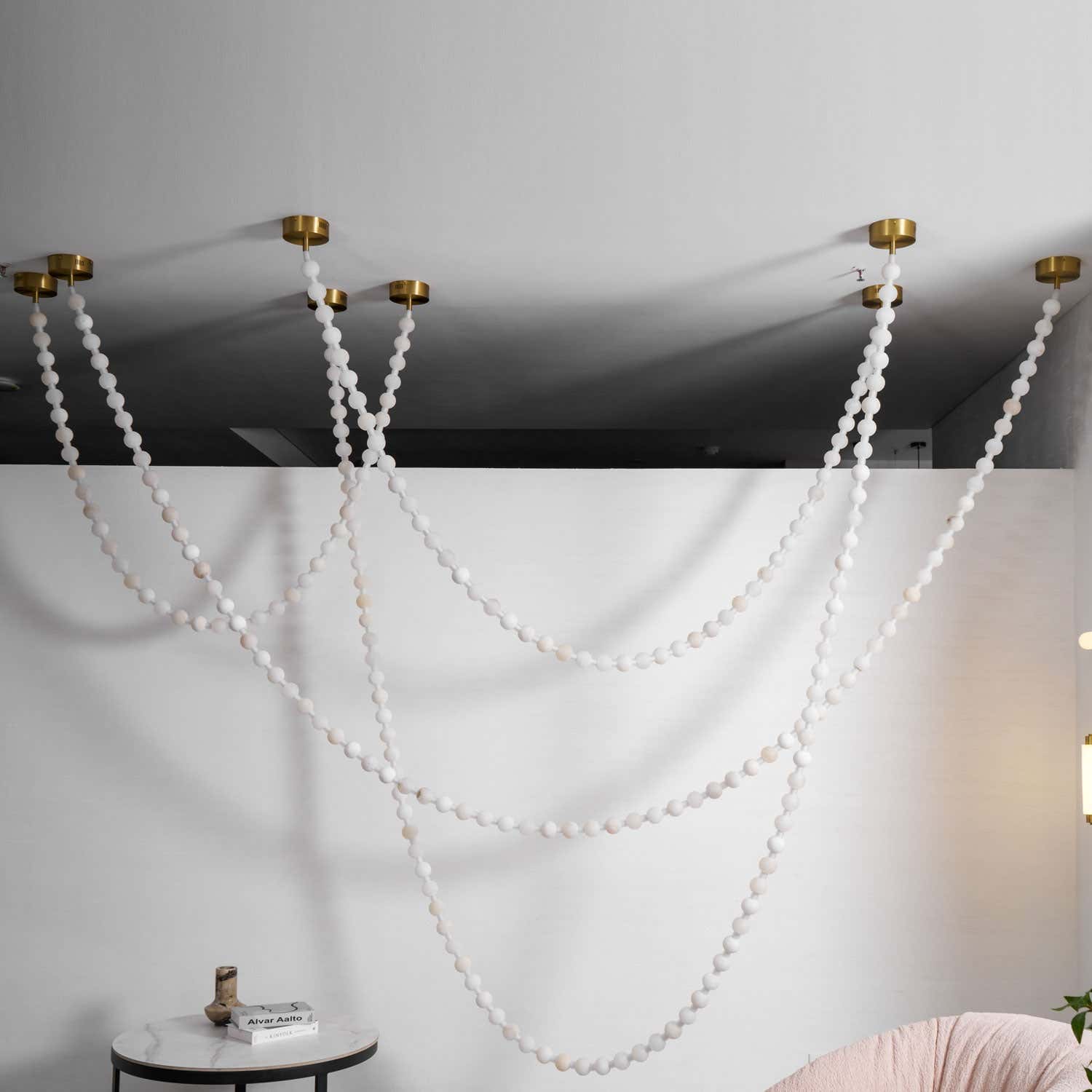 Alabaster Pearl Necklace Chandelier