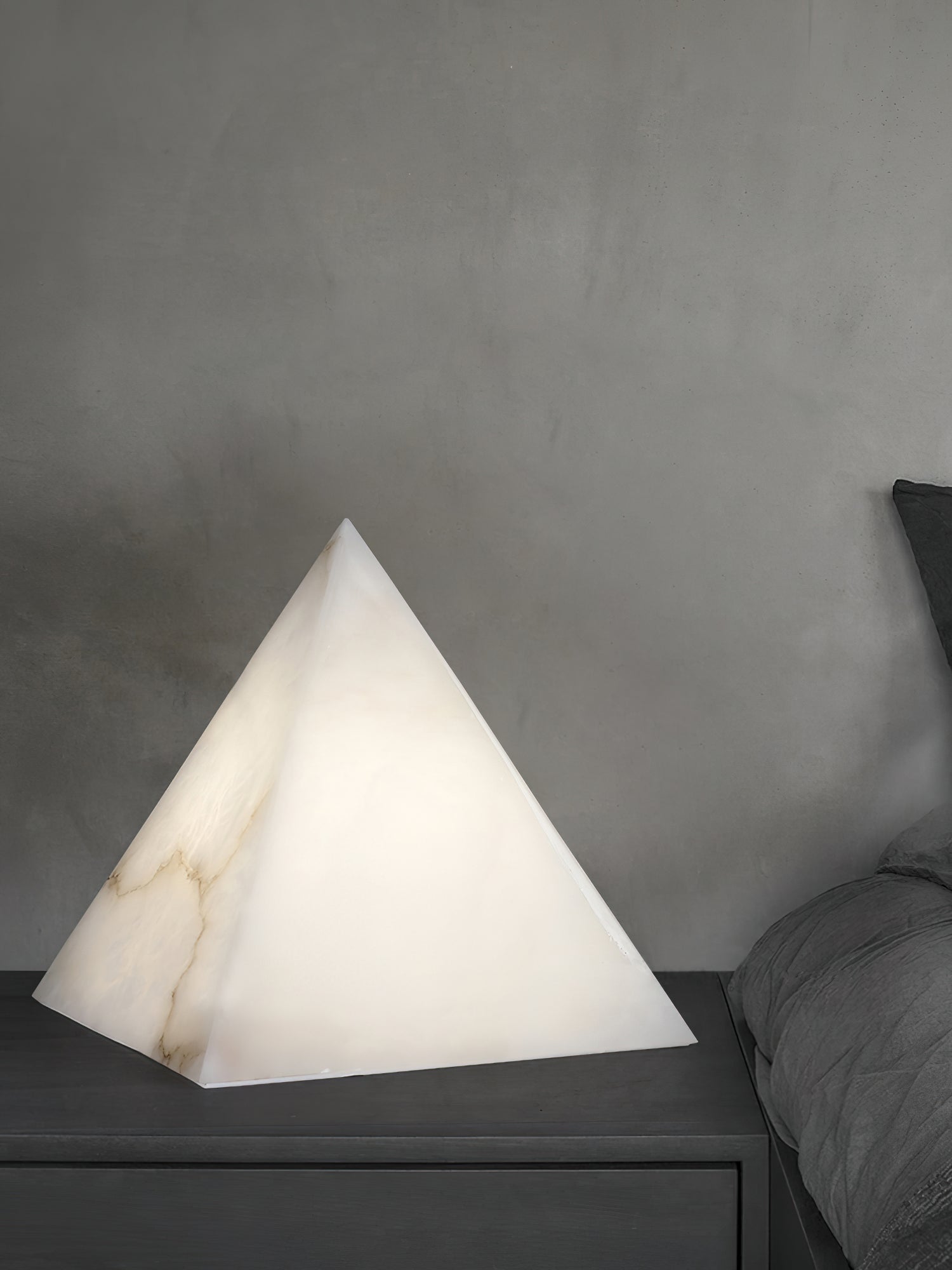 Alabaster Pyramid Table Lamp