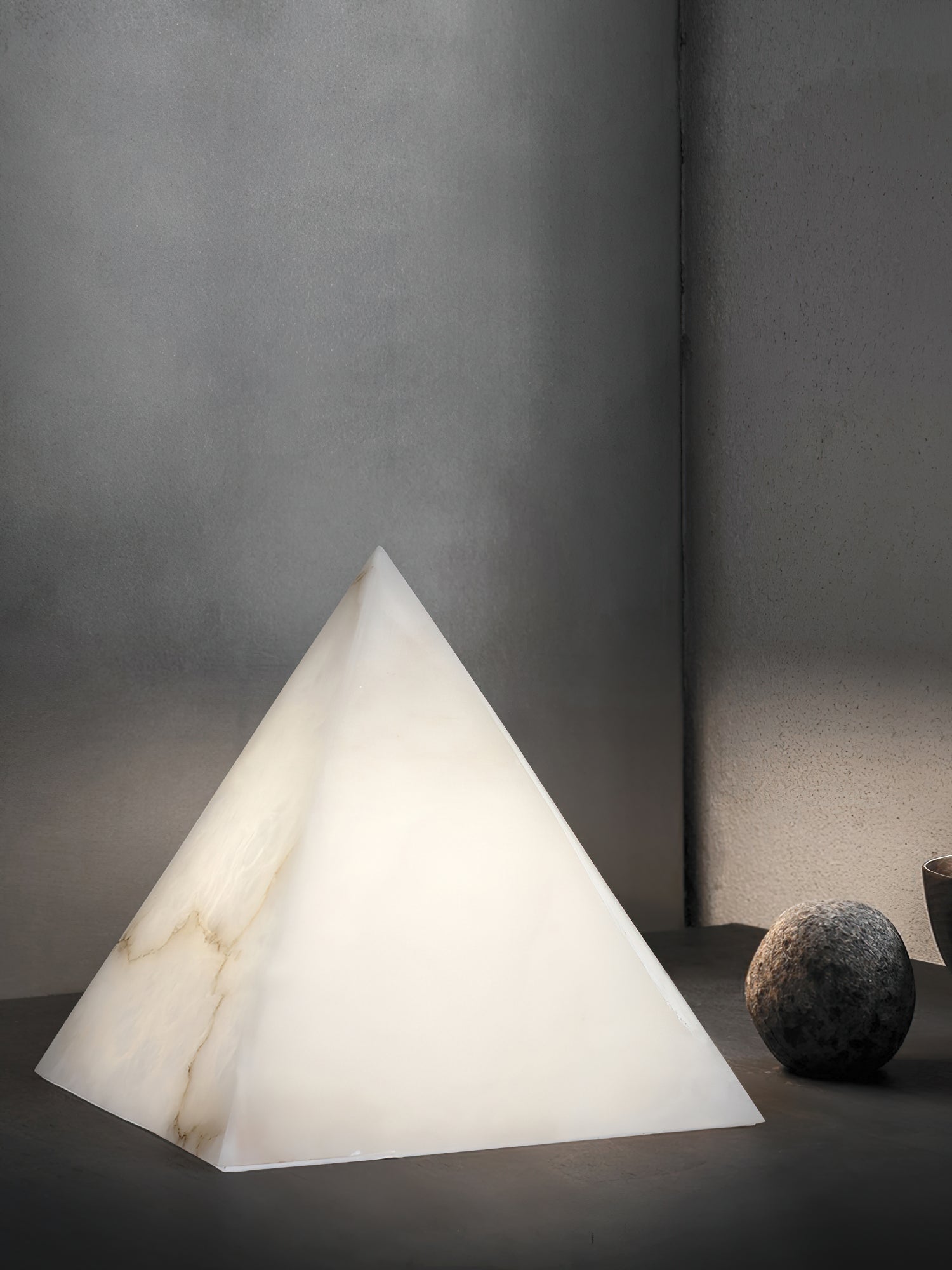 Alabaster Pyramid Table Lamp