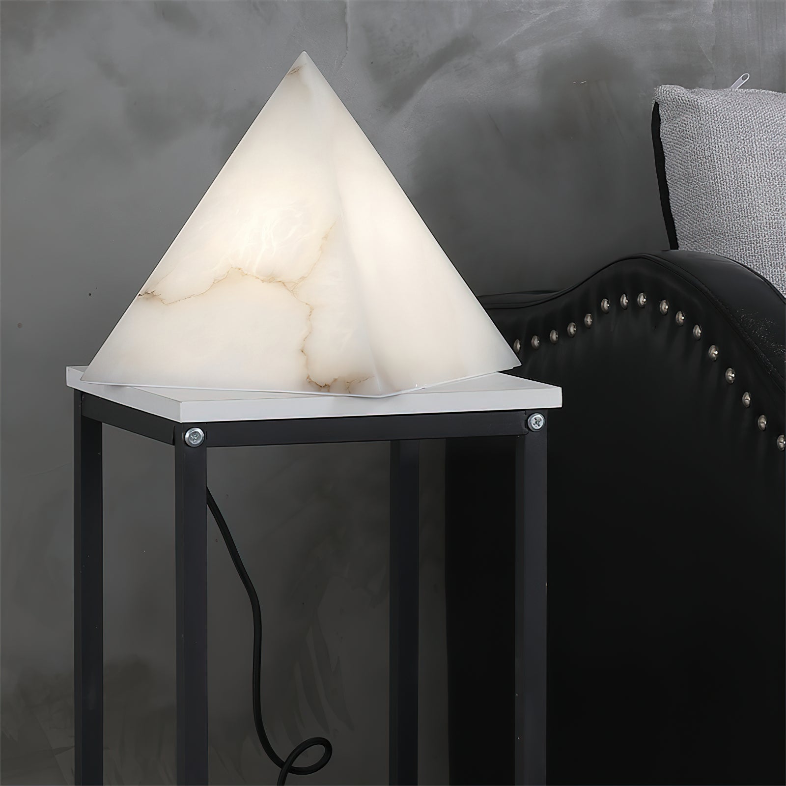 Alabaster Pyramid Table Lamp