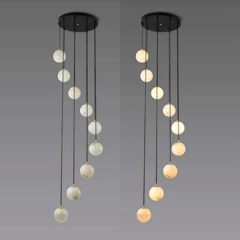 Alabaster Global Staircase Chandelier