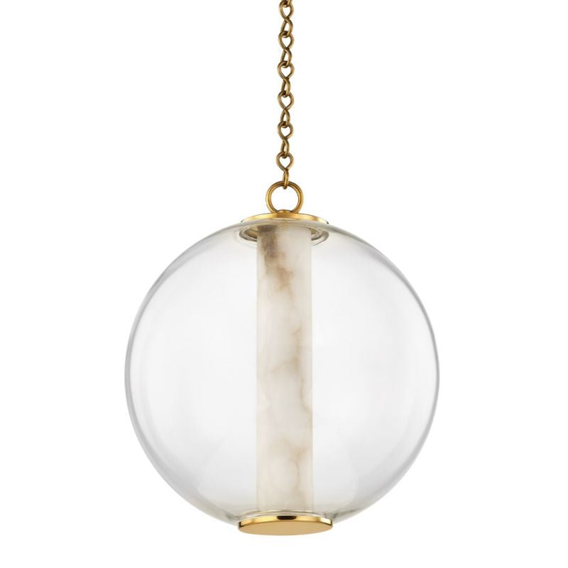 Alabaster Tube Glass Globe Pendant