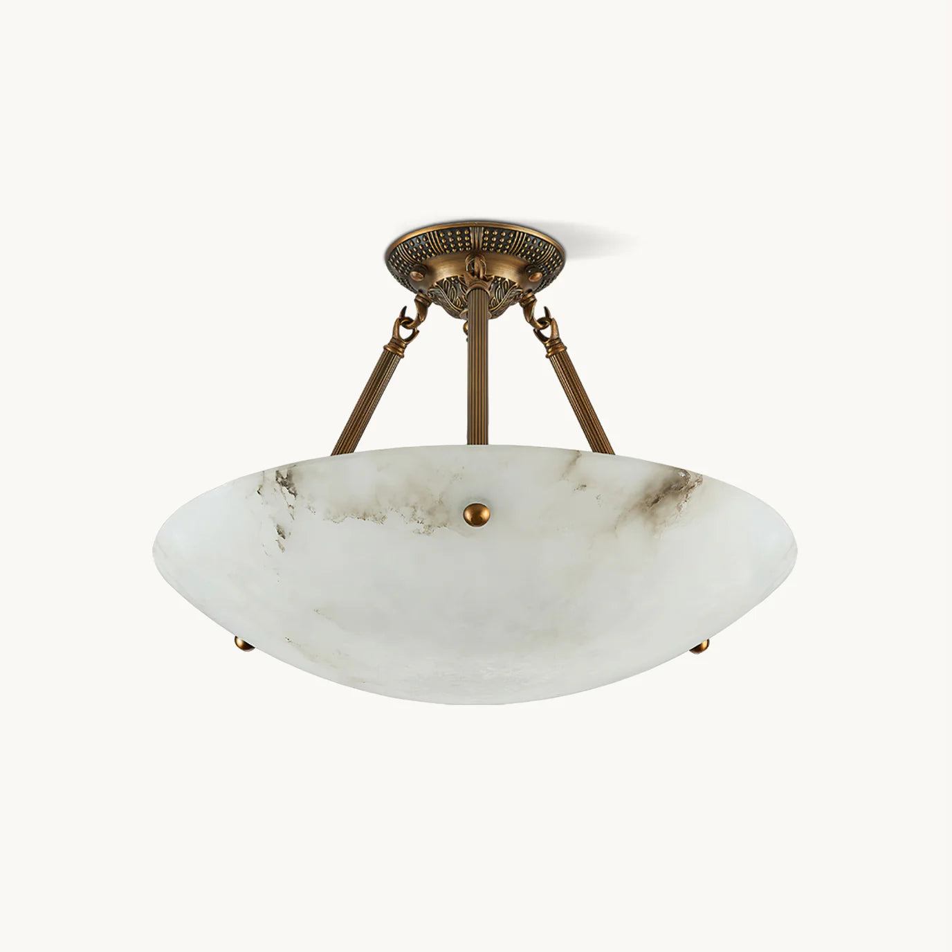 Vintage Round Alabaster Ceiling Lamps
