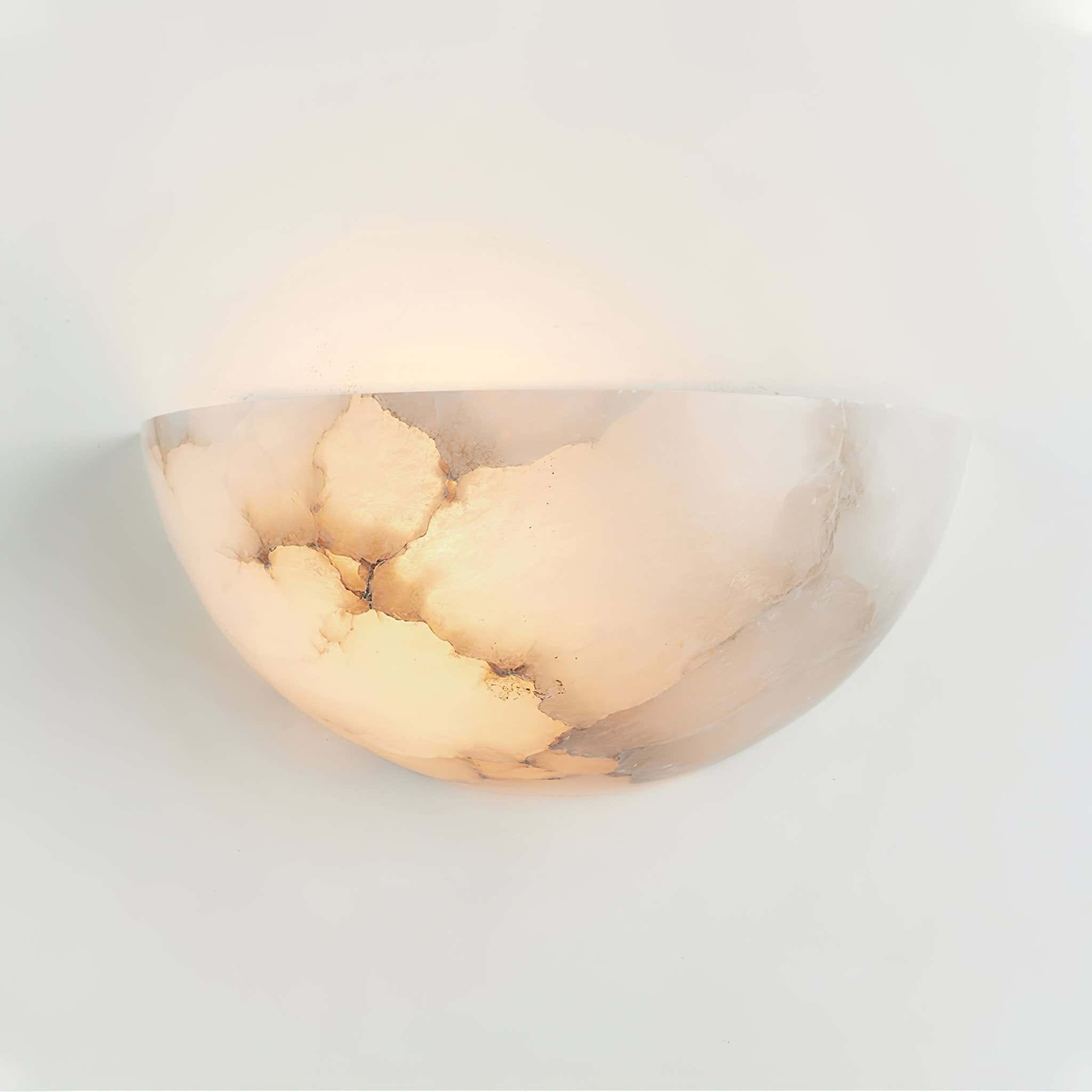 Alabaster Half-Moon Wall Sconce