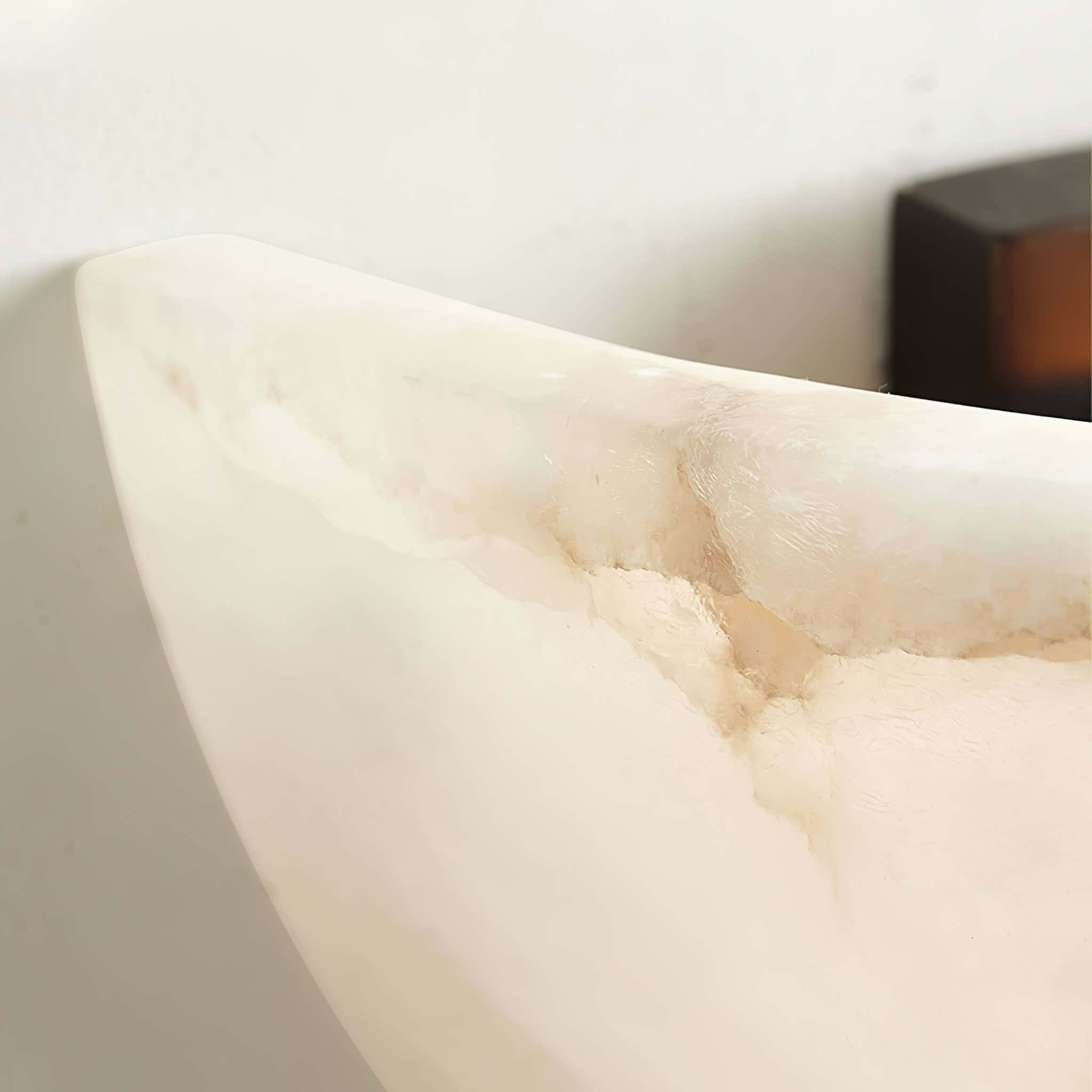 Alabaster Half-Moon Wall Sconce