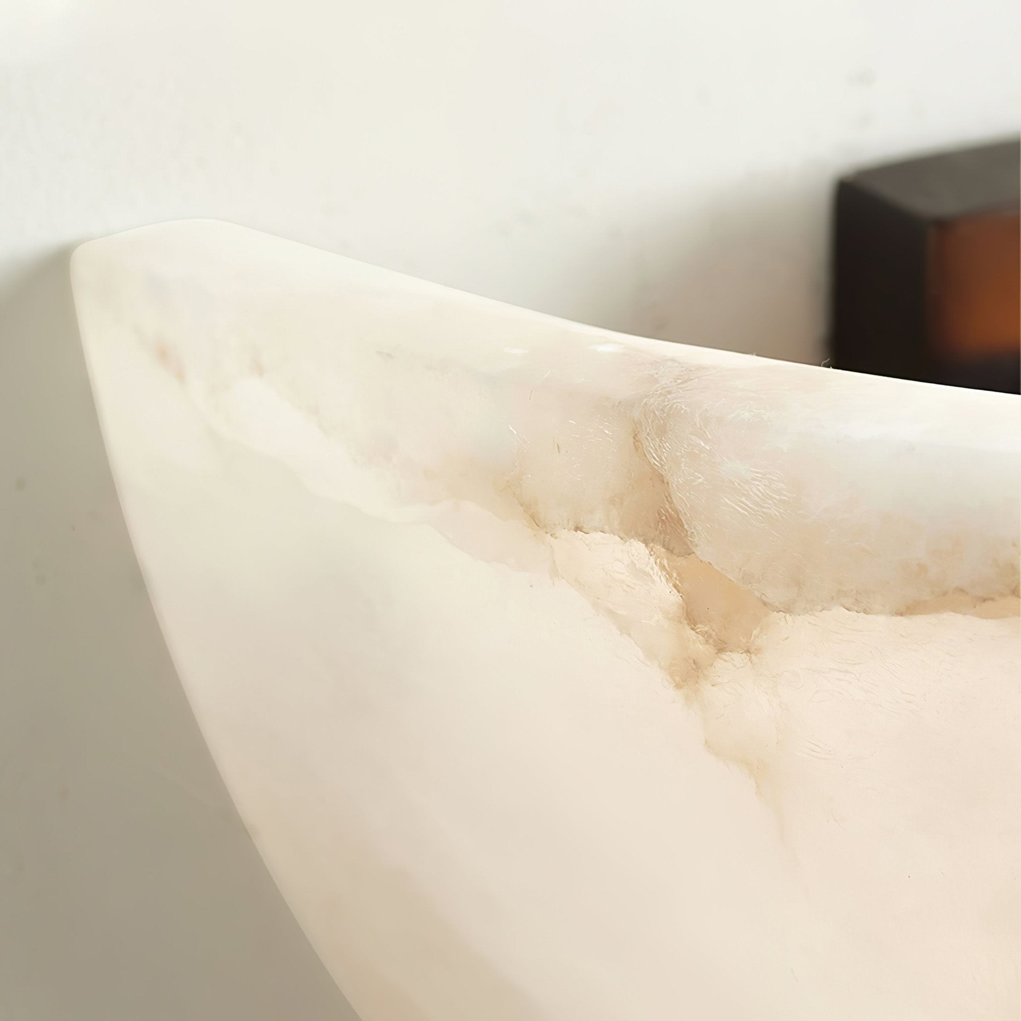 Alabaster Half-Moon Wall Sconce