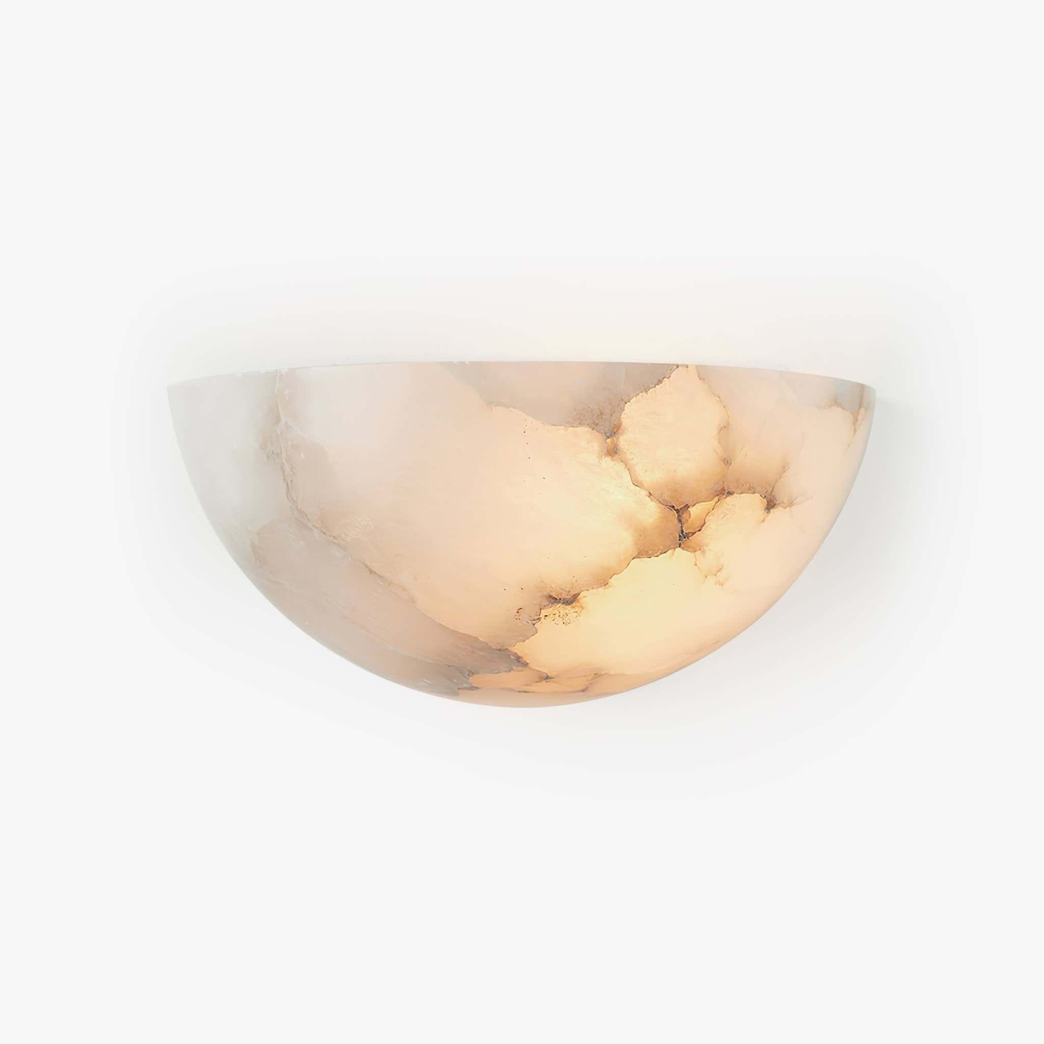 Alabaster Half-Moon Wall Sconce