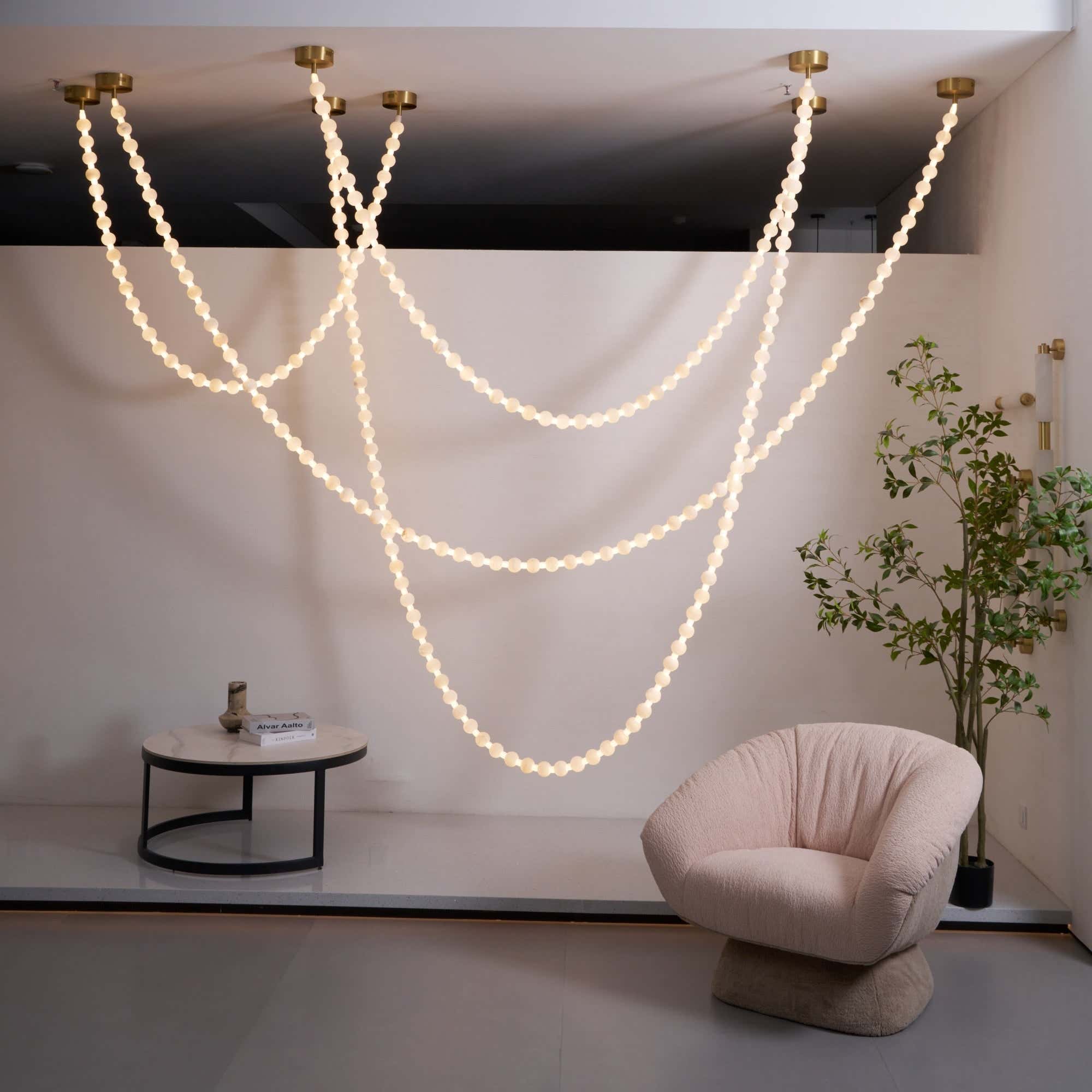 Alabaster Pearl Necklace Chandelier