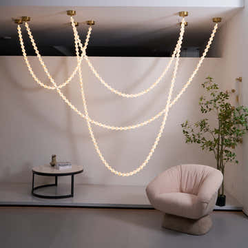Alabaster Pearl Necklace Chandelier