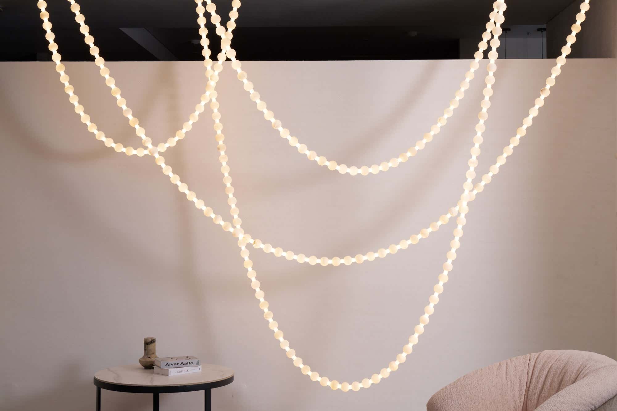 Alabaster Pearl Necklace Chandelier