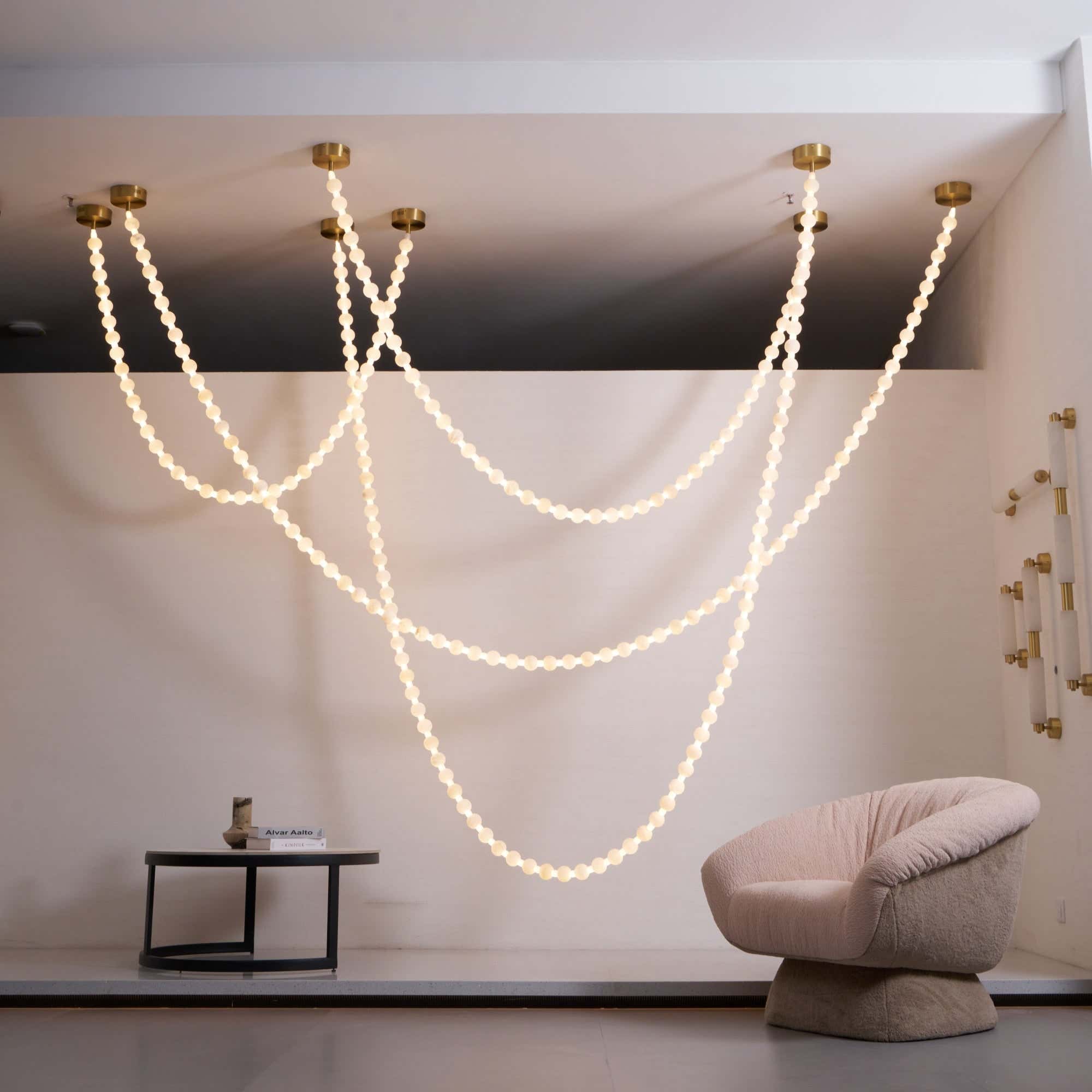 Alabaster Pearl Necklace Chandelier