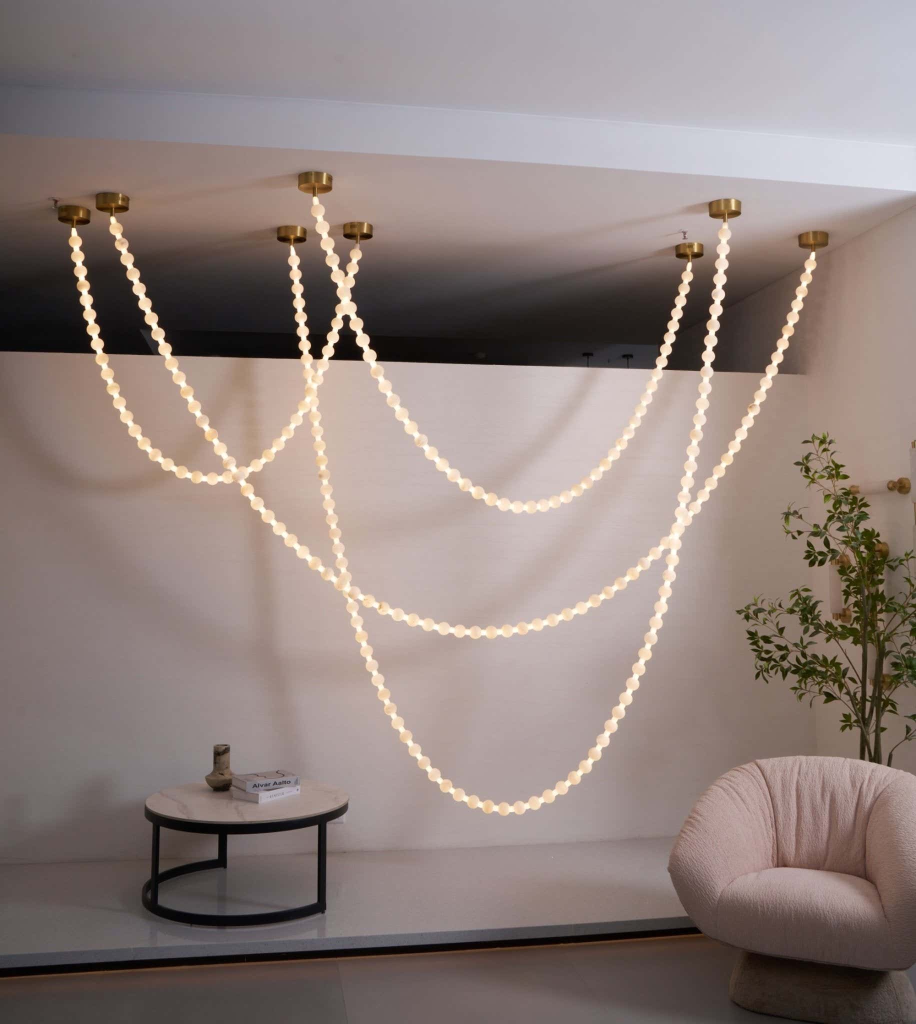Alabaster Pearl Necklace Chandelier