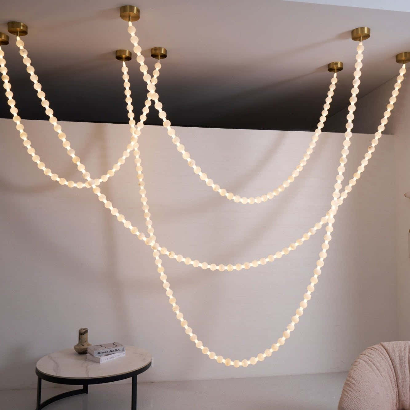 Alabaster Pearl Necklace Chandelier