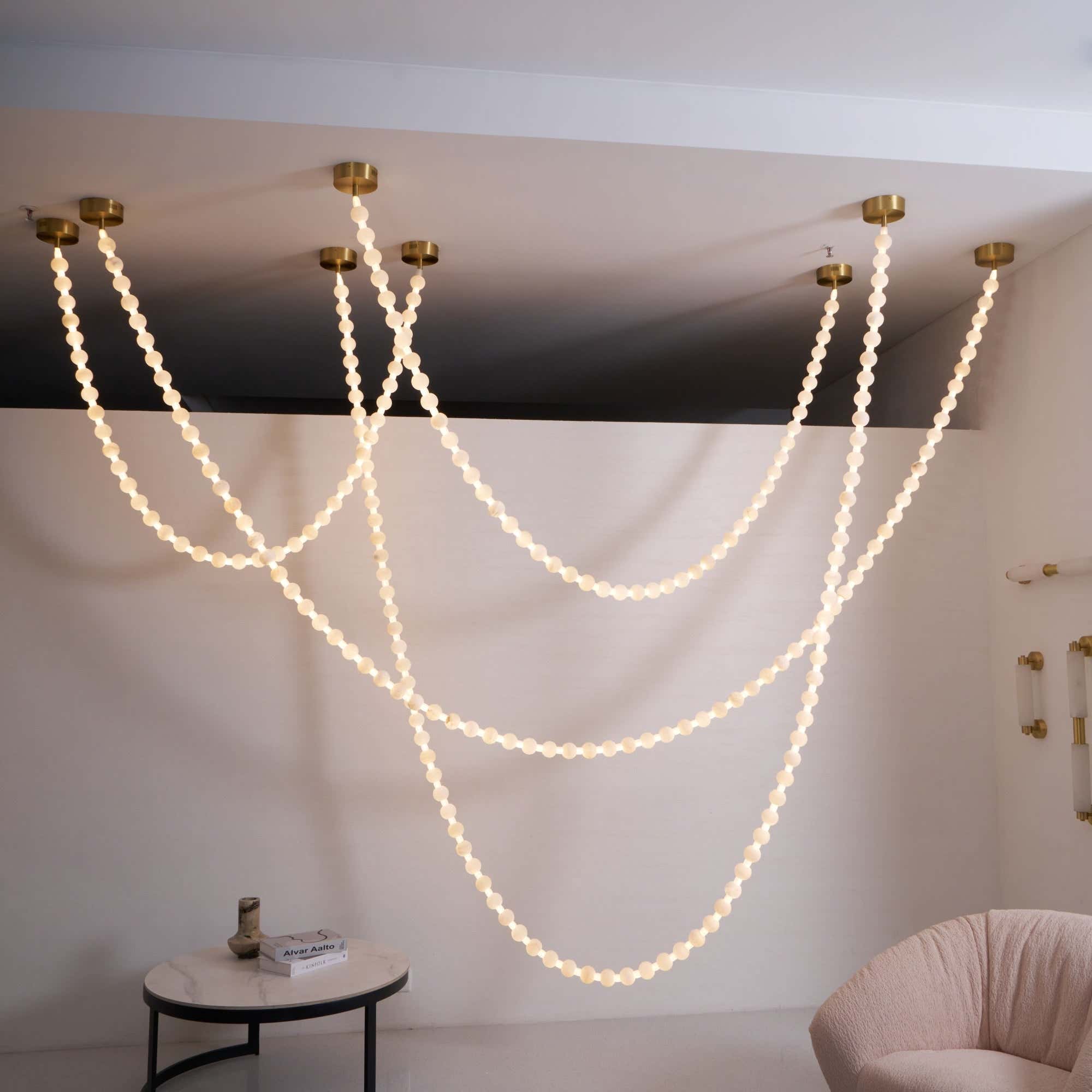 Alabaster Pearl Necklace Chandelier