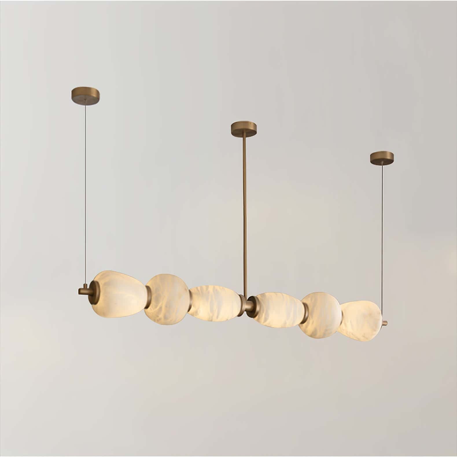 Alabaster Pebble Linear Chandelier