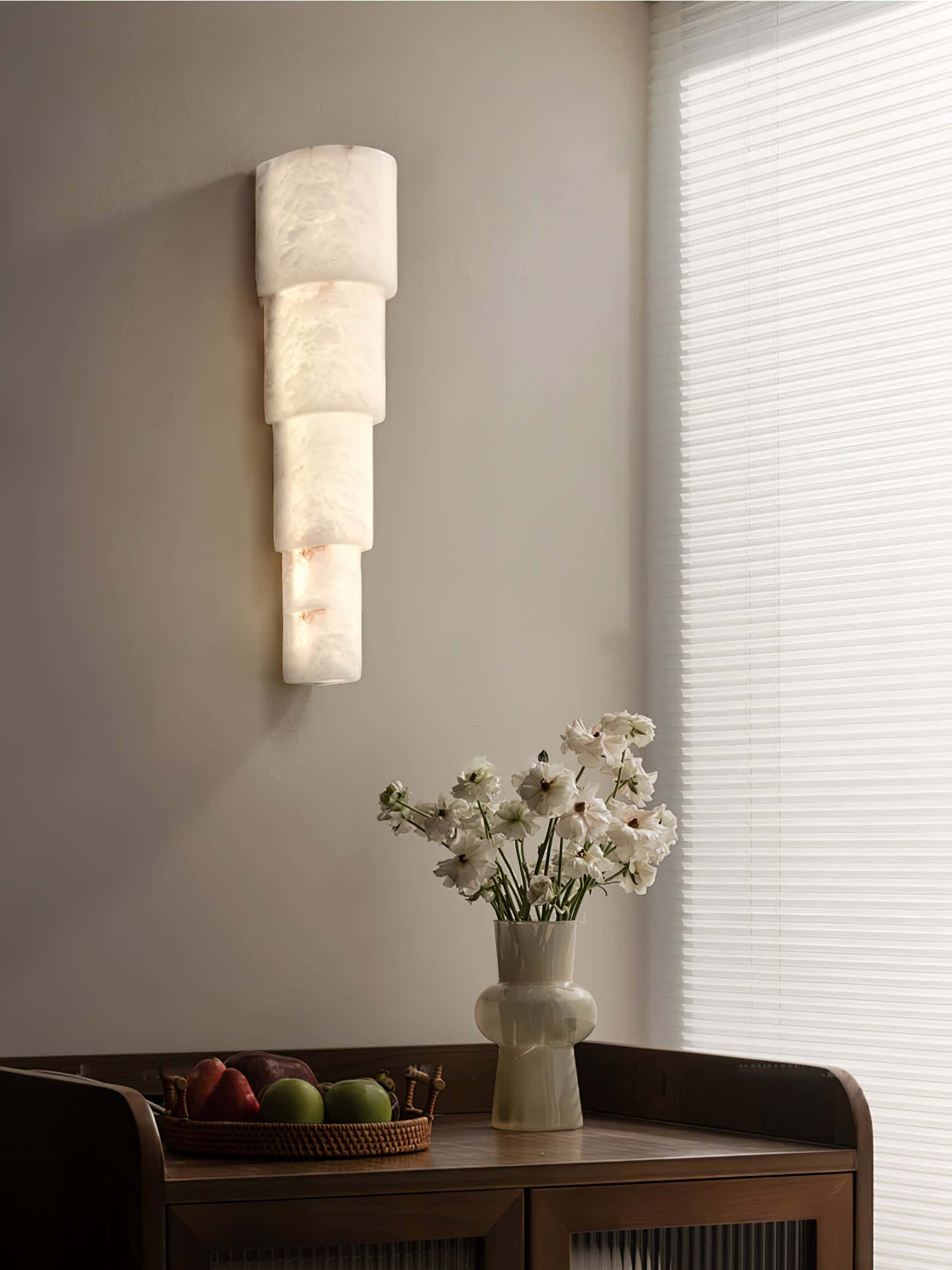 Alba Cascade Alabaster Wall Sconce