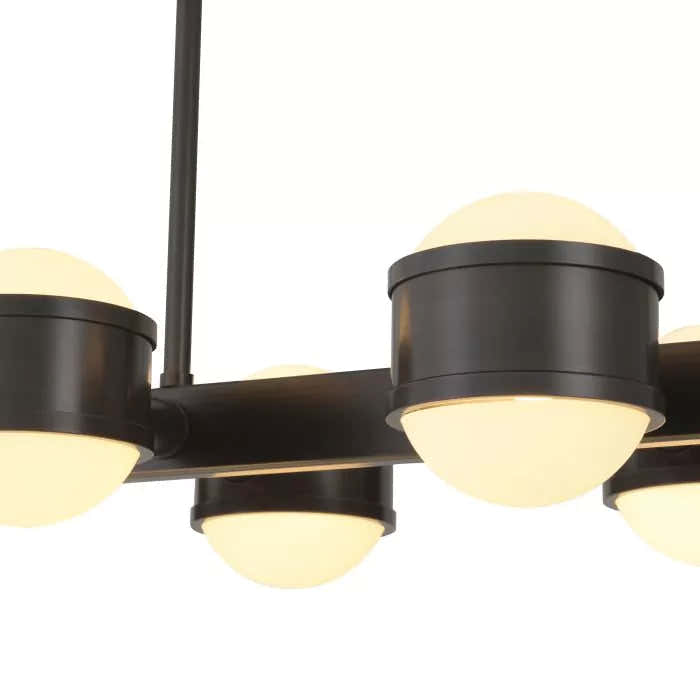 Aldo Modern Chandelier - (Bronze Highlight Finish | White Glass)