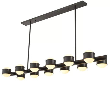 Aldo Modern Chandelier - (Bronze Highlight Finish | White Glass)