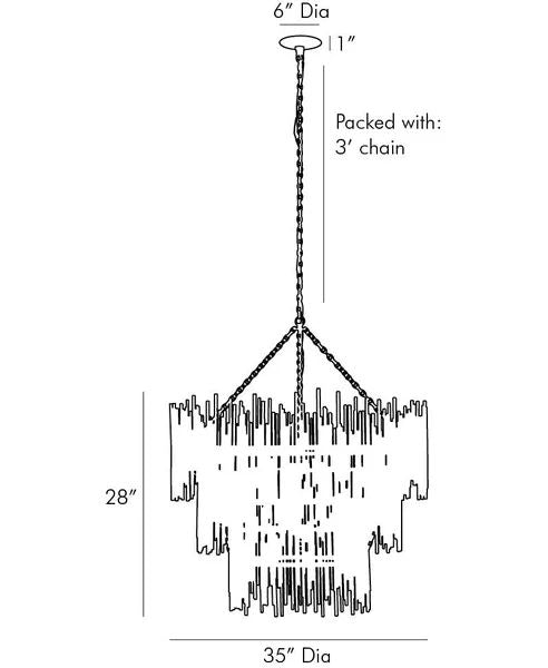 Althely 12 Lights  3- Tier Chandelier