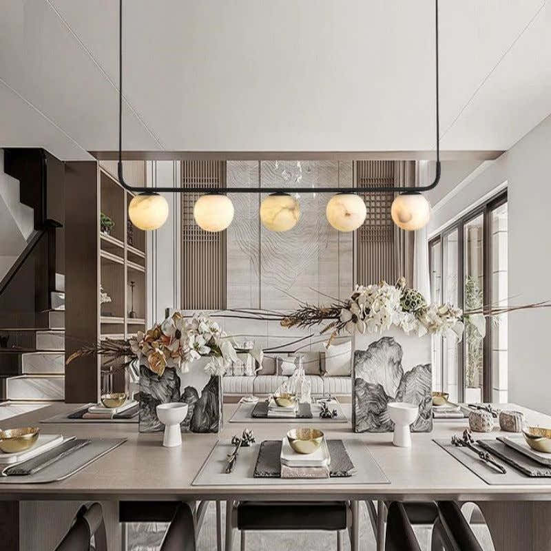 Alabaster Global Linear Chandelier  40"L