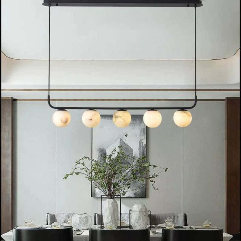 Alabaster Global Linear Chandelier  40"L