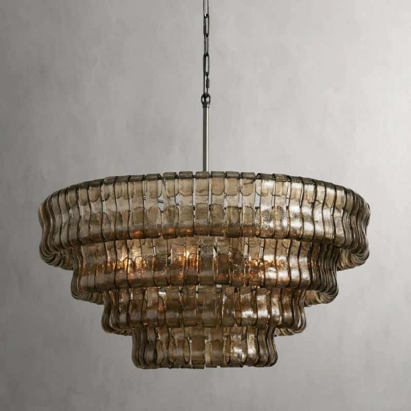 Amor 4-Tier Glass Round Chandelier 36"