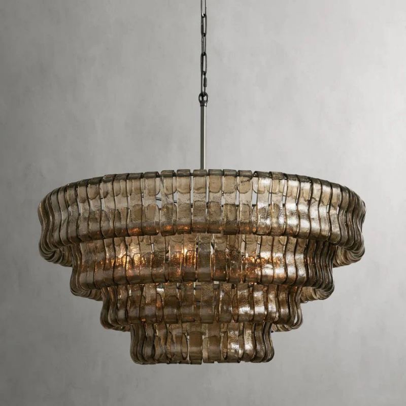 Amor 4-Tier Glass Round Chandelier 36"
