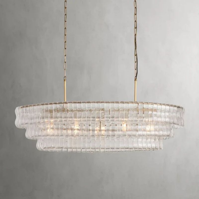 Amor Glass Oval Chandelier 54"W/65"W