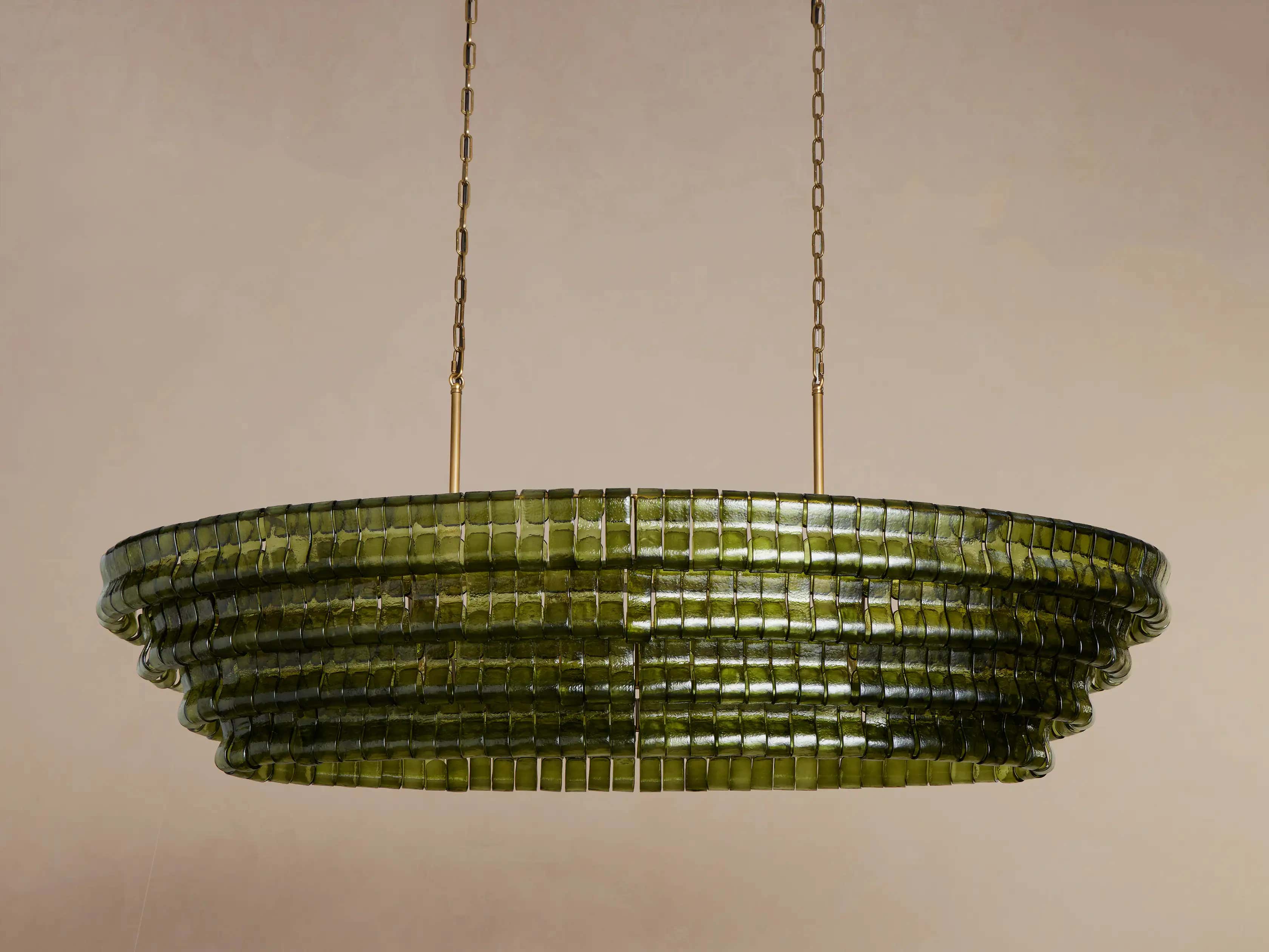 Amor Ghiaccio Glass Oval Chandelier 54"W/65"W