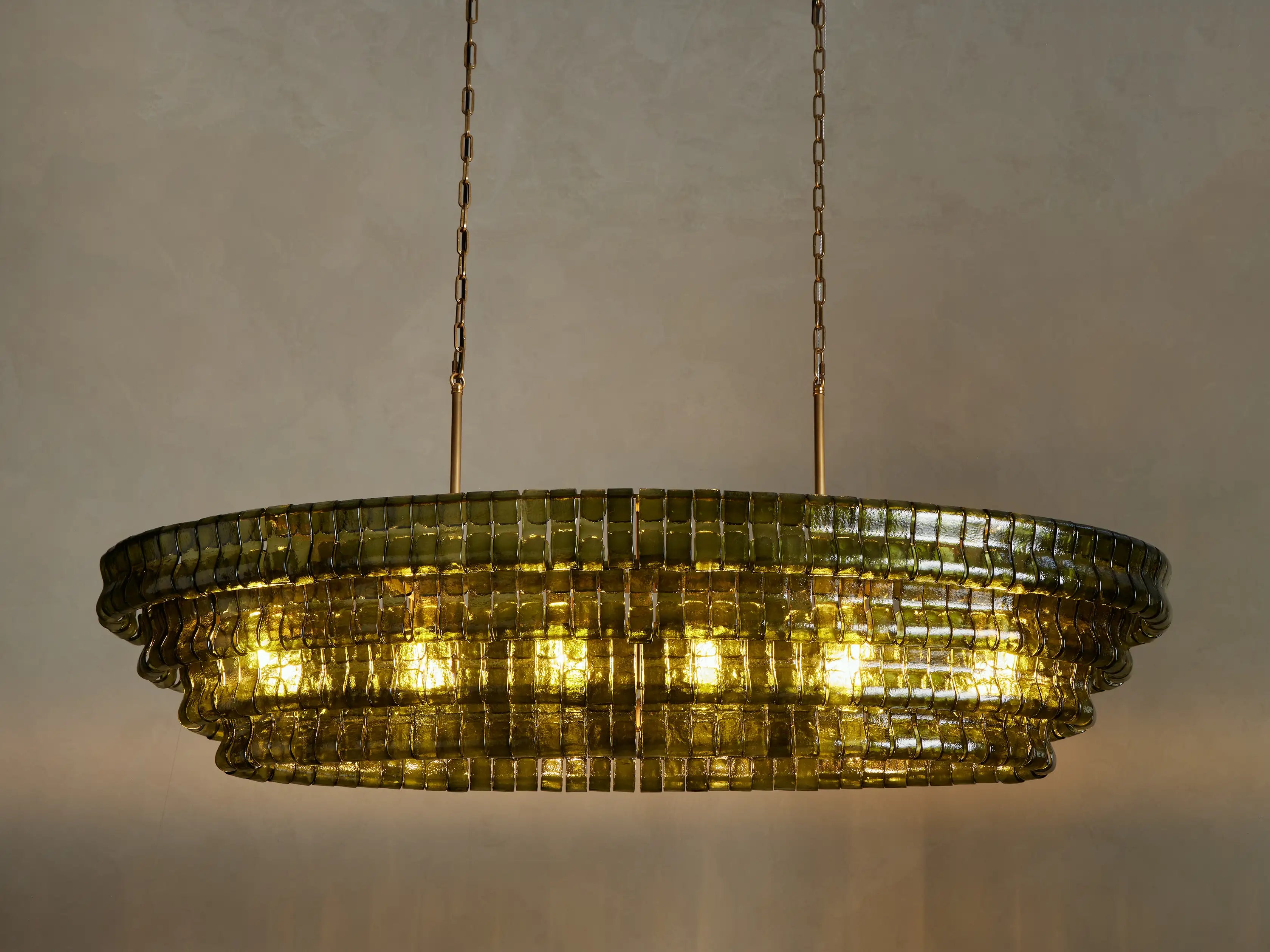 Amor Ghiaccio Glass Oval Chandelier 54"W/65"W