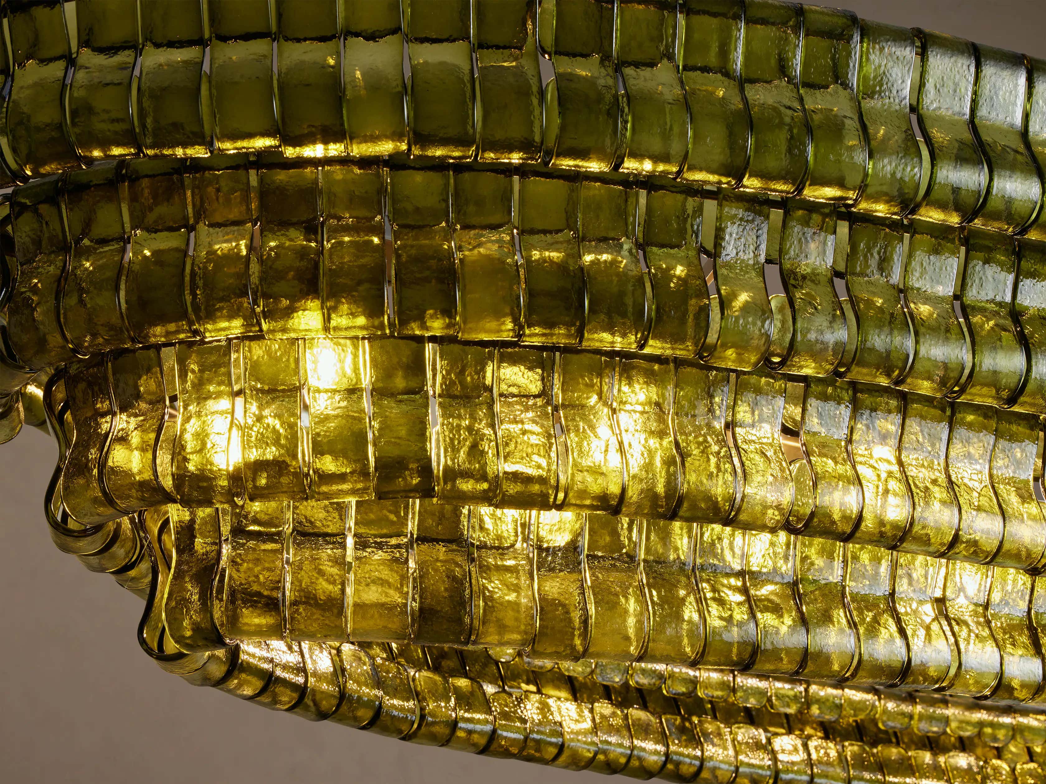 Amor Ghiaccio Glass Oval Chandelier 54"W/65"W