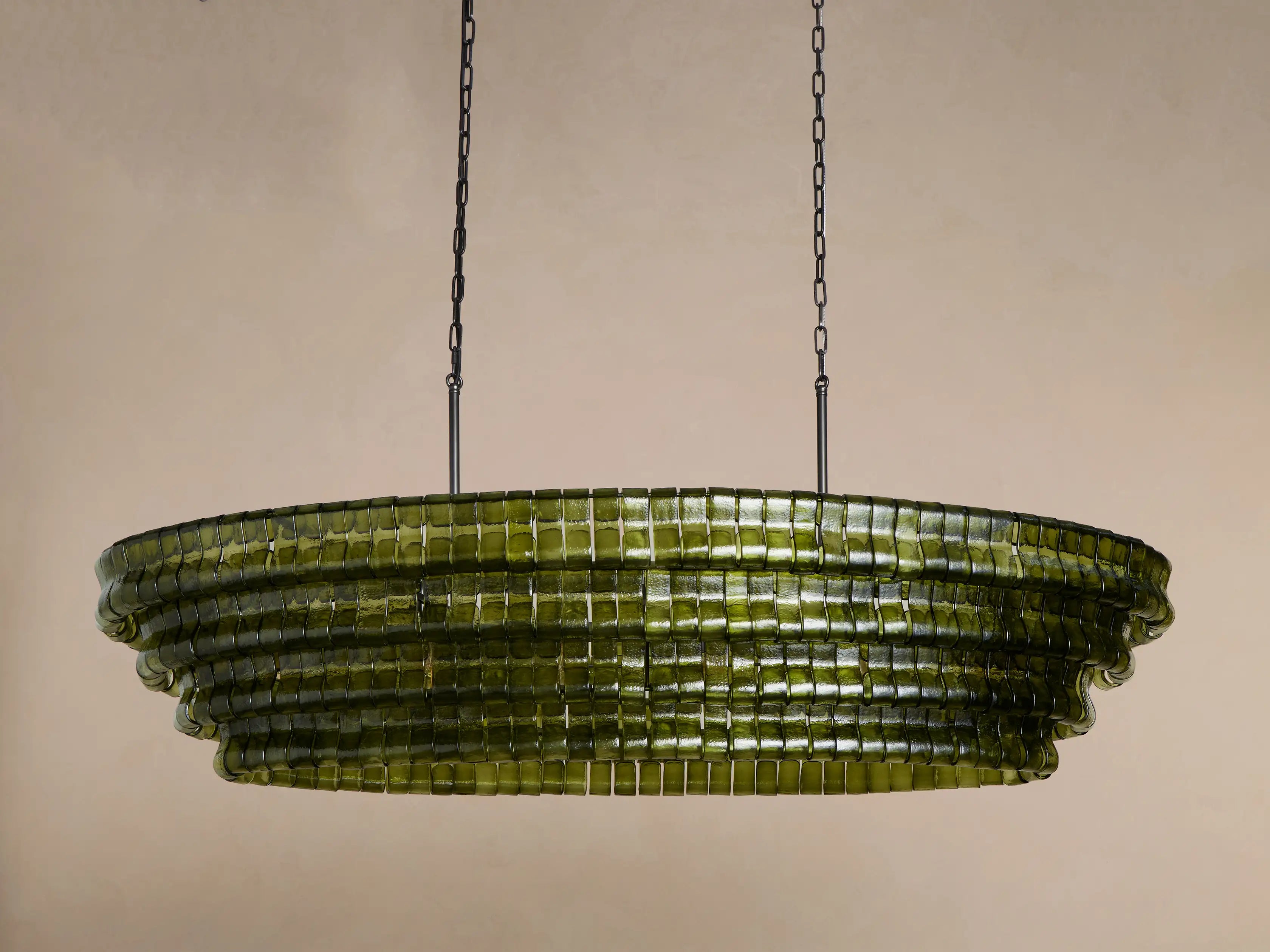 Amor Ghiaccio Glass Oval Chandelier 54"W/65"W